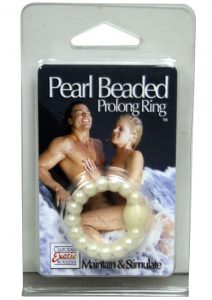 Pearl Beaded Prolong Cock Ring 1.5 inch Diameter Pearl
