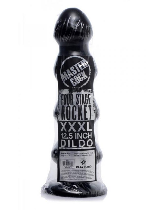 Master Cock Four Stage Rocket XXXL Dildo Black 12.5 Inch