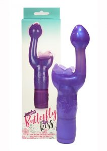 Jumbo Butterfly Kiss Gspot And Clitoral Stimulator  Purple 9 Inch