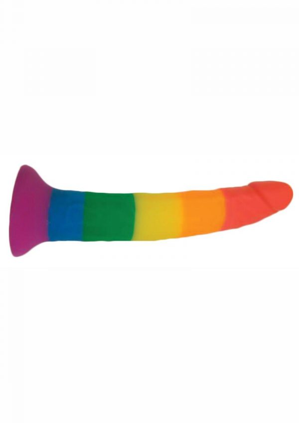 Rainbow Power Drive Strap On Dildo With Harness 7 Inch