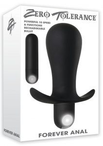 Forever Anal Silicone USB Rechargeable Anal Plug Waterproof Black