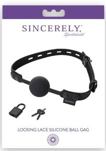 Sincerely Sportsheets Locking Lace Ball Gag Silicone Black