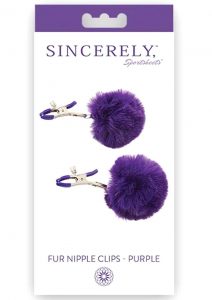Sincerely Fur Nipple Clamps Purple