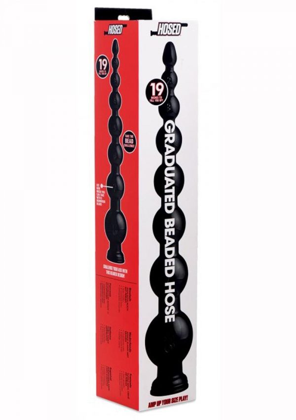 Hosed Graduated Beaded Anal Hose Black 19 Inches