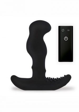 G Stroker Unisex Massager With Beads Silicone Rechargeable Waterproof Black