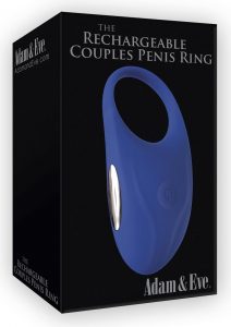 Adam and Eve The Rechargeable Couples Penis Ring Silicone Cockring Waterproof Blue
