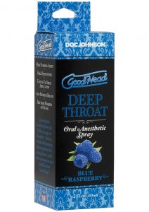 GoodHead Deep Throat Oral Anesthetic Spray Blue Raspberry 2 Ounce