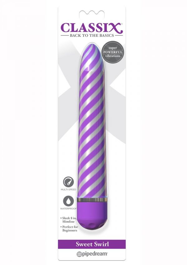 Sweet Swirl Vibrator Purple 8 inch Multi Speed Waterproof