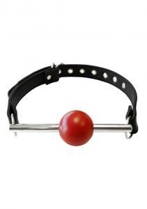 Rouge Ball Gag With Removable Ball And Stainless Steel Rod Adjustable Strap Black/Red
