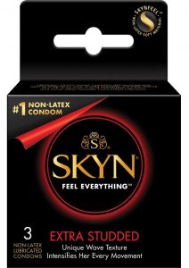Lifestyles Skyn Extra Studded Non Latex Lubricated Condoms 3-Pack