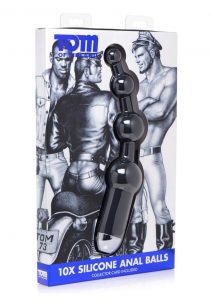 Tom of Finland 10x Silicone Anal Balls Vibrating Rechargeable Waterproof