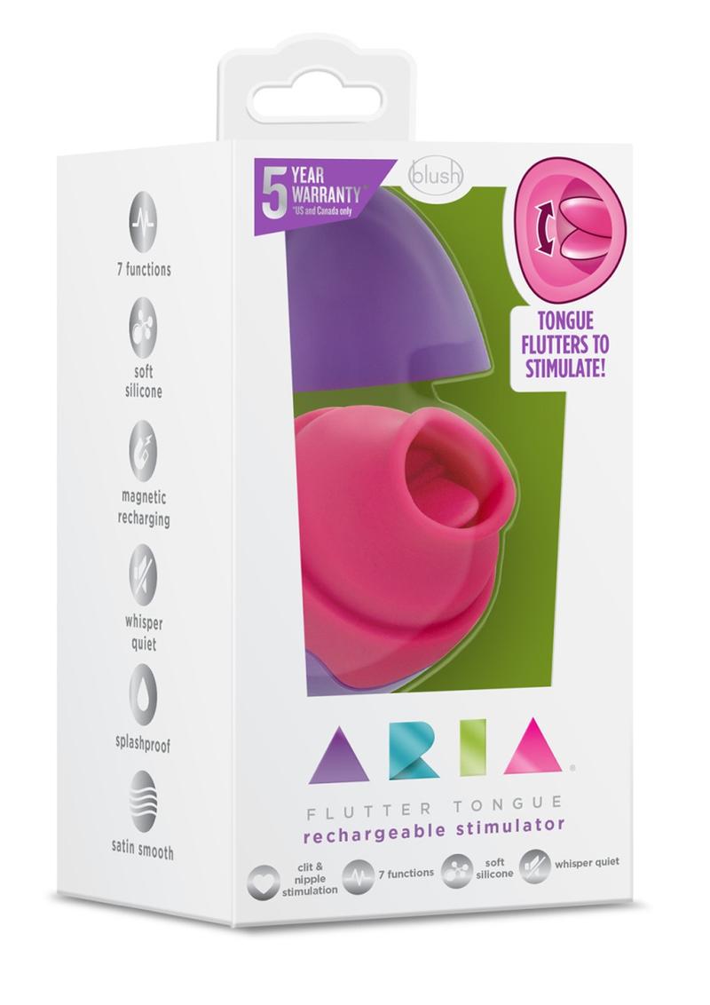 Aria Flutter Tongue Clitoral Stimulator Nipple Stimulator Silicone Silicone Multi Function Splashproof Pink