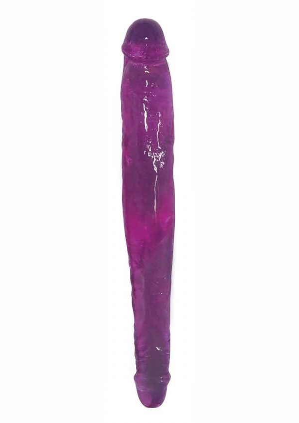 Lollicock Sweet Slim Stick Double Dildo 13in - Grape