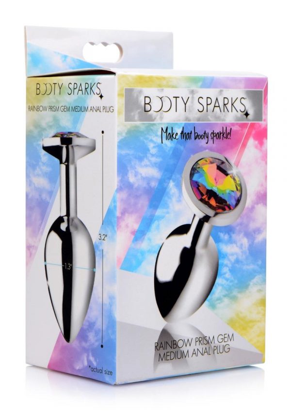 Booty Sparks Rainbow Prism Gem Anal Plug - Medium **Special Order**