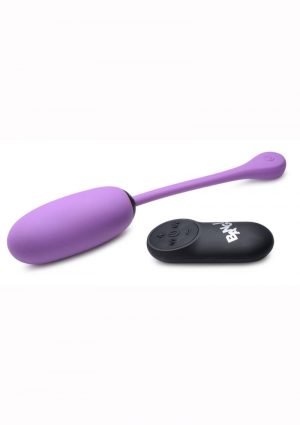 Bang! 28x Plush Silicone Rechargeable Egg With Remote Control - Purple