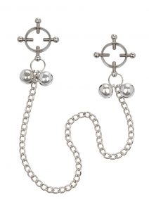 Nipple Grips 4-Point Nipple Press With Bells - Silver
