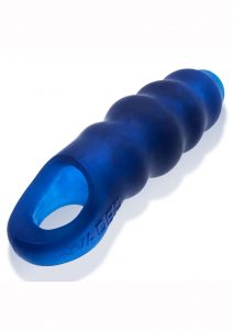 Invader Rippled Open-Ended Silicone Cocksheath Extender - Blue/Frost