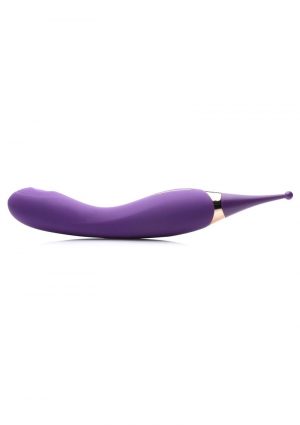 Inme Power Zinger Pro Pulsing G-Spot Silicone Rechargeable Pinpoint Vibrator With Interchangeable Tips -Purple