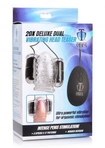 Trinity 4 Men Twin Bullet Penis Head Teaser With Remote Control - Clear