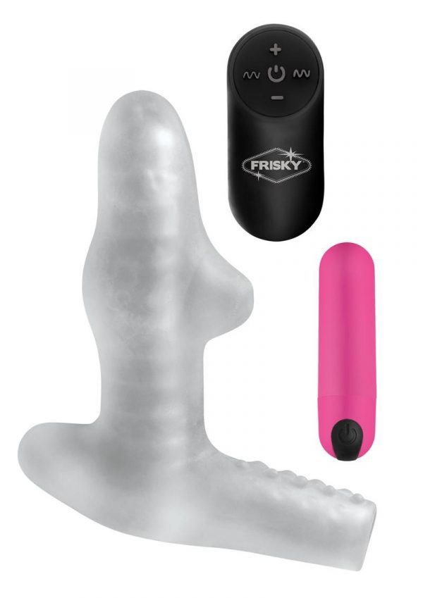 Frisky Vibrating Silicone Rechargeable Love Tunnel With Remote Control - Clear