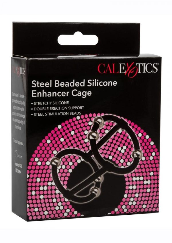 Steel Beaded Silicone Enhancer Cage - Black