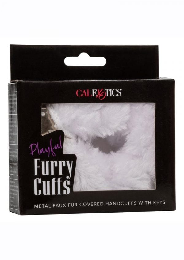 Playful Furry Cuffs - White