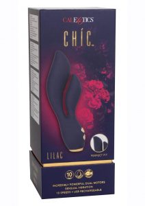 Chic Lilac Rechargeable Silicone Rabbit Vibrator - Blue