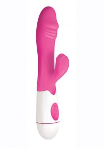 Lotus Sensual Massager #1 Silicone Rabbit Vibrator - Pink/White