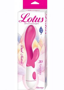 Lotus Sensual Massager #2 Silicone Rabbit Vibrator- Pink/White