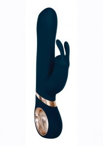 Adam and Eve Eve`s Twirling Silicone Rechargeable Rabbit Vibrator With Remote Control - Navy/Gold