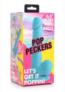 Pop Peckers Dildo with Balls 6.5in - Blue