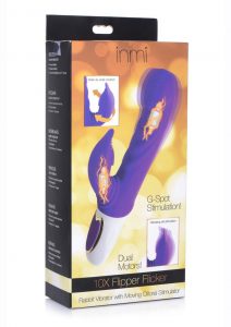 Inmi Flipper Flicker Rechargeable Silicone Clitoral Stimulating Rabbit Vibrator - Purple