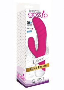 Gossip Diana 20x Rippled Silicone Rabbit Vibrator - Pink