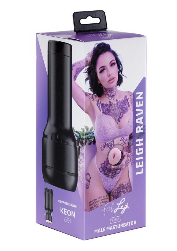 Kiiroo Feel Leigh Raven Black Stroker Interactive Masturbator - Pussy - Black/Vanilla