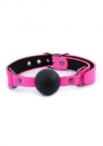 Electra Play Things PU Leather Ball Gag - Pink