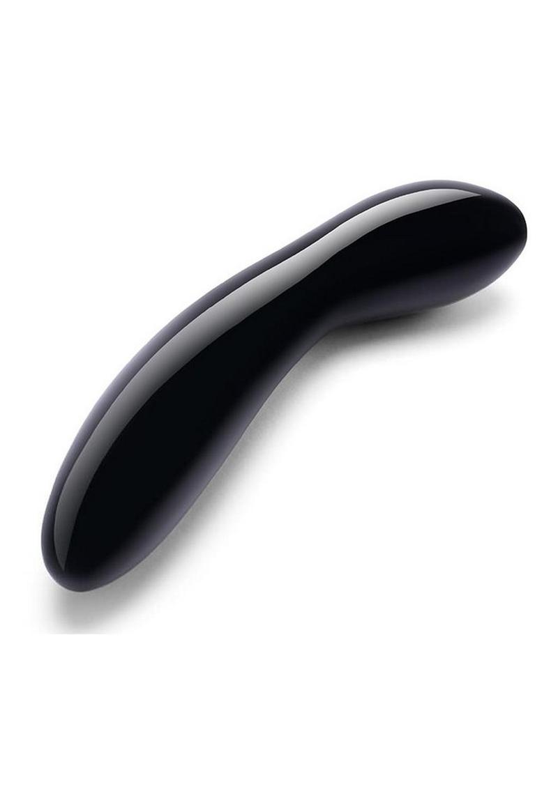 Le Wand Crystal G-Wand Dildo with Silicone Ring - Black Obsidian