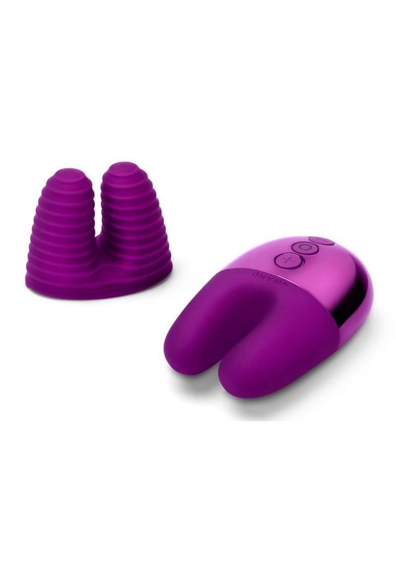 Le Wand Double Vibe Rechargeable Silicone Rabbit Vibrator - Cherry