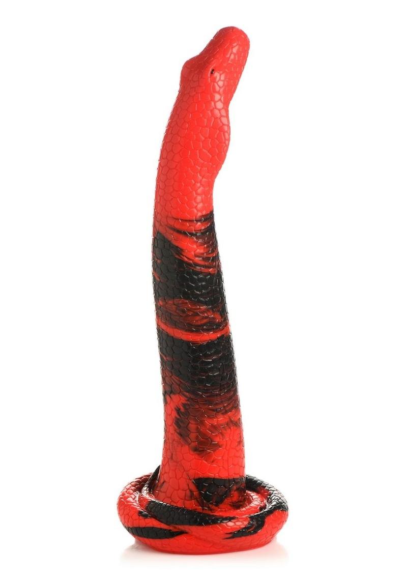 Creature Cocks King Cobra Long Silicone Dildo Large 14in - Red/Black