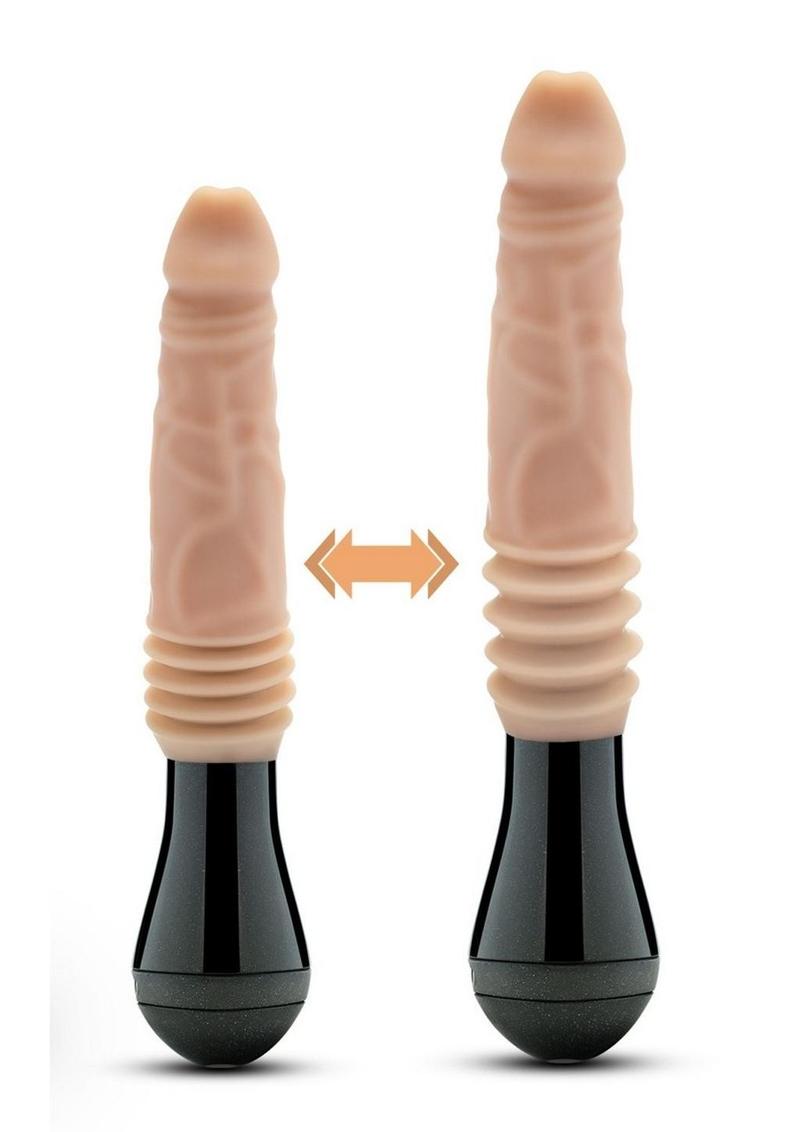 Dr. Skin Platinum Collection Silicone Dr. Knight Rechargeable Thrusting Gyrating Vibrating Dildo 10.5in - Vanilla