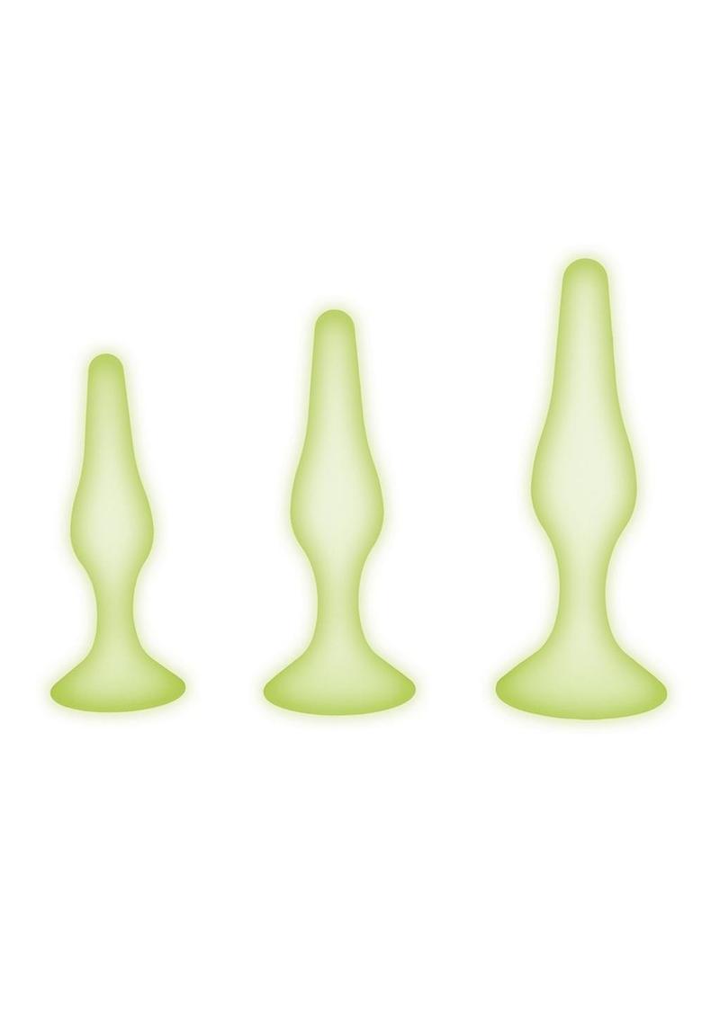 WhipSmart Glow in the Dark Silicone Anal Training Kit (3 Piece) - Green