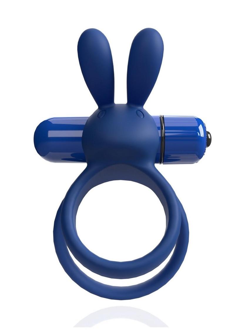 4B Ohare XL Silicone Rabbit Vibrating Cock Ring - Blueberry