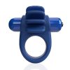4B Skooch Vibrating Cock Ring with Clitoral Stimulator - Blueberry