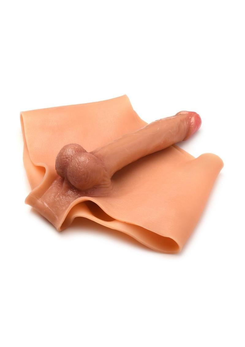 Master Series Boner Brief Penis Panties with Posable Dildo - Small - Vanilla