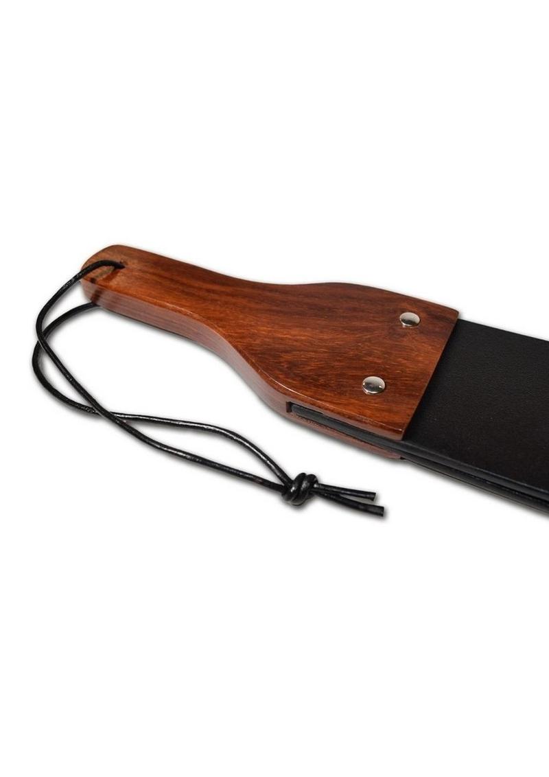 Prowler RED Leather and Wood Flapper Paddle - Black/Brown