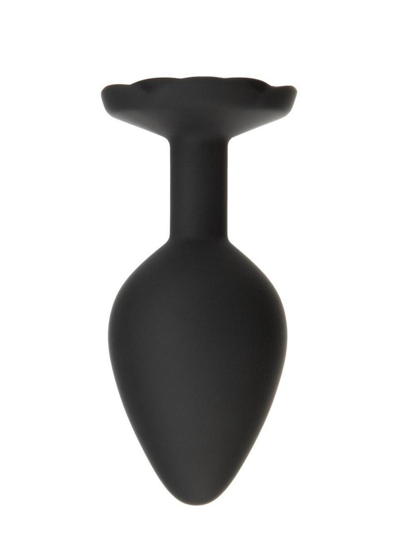 Roses Til Dawn Silicone Butt Plug - Medium - Black