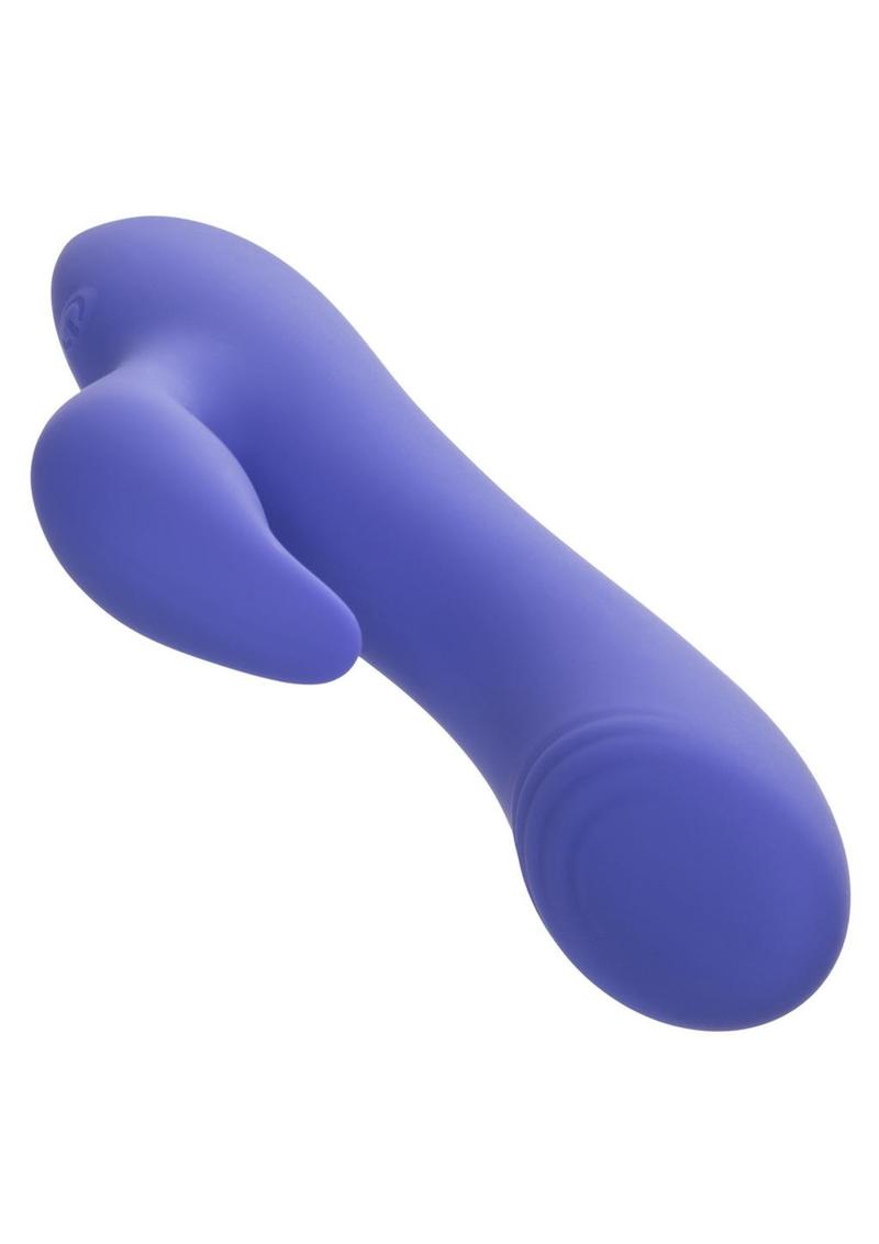 CalExotics Connect Dual Stimulator Rechargeable Silicone App Compatible Dual Vibrator with Remote - Purple