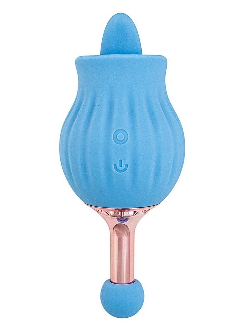 Clit-Tastic Rose Bud Rechargeable Silicone Clitoral Stimulator - Blue