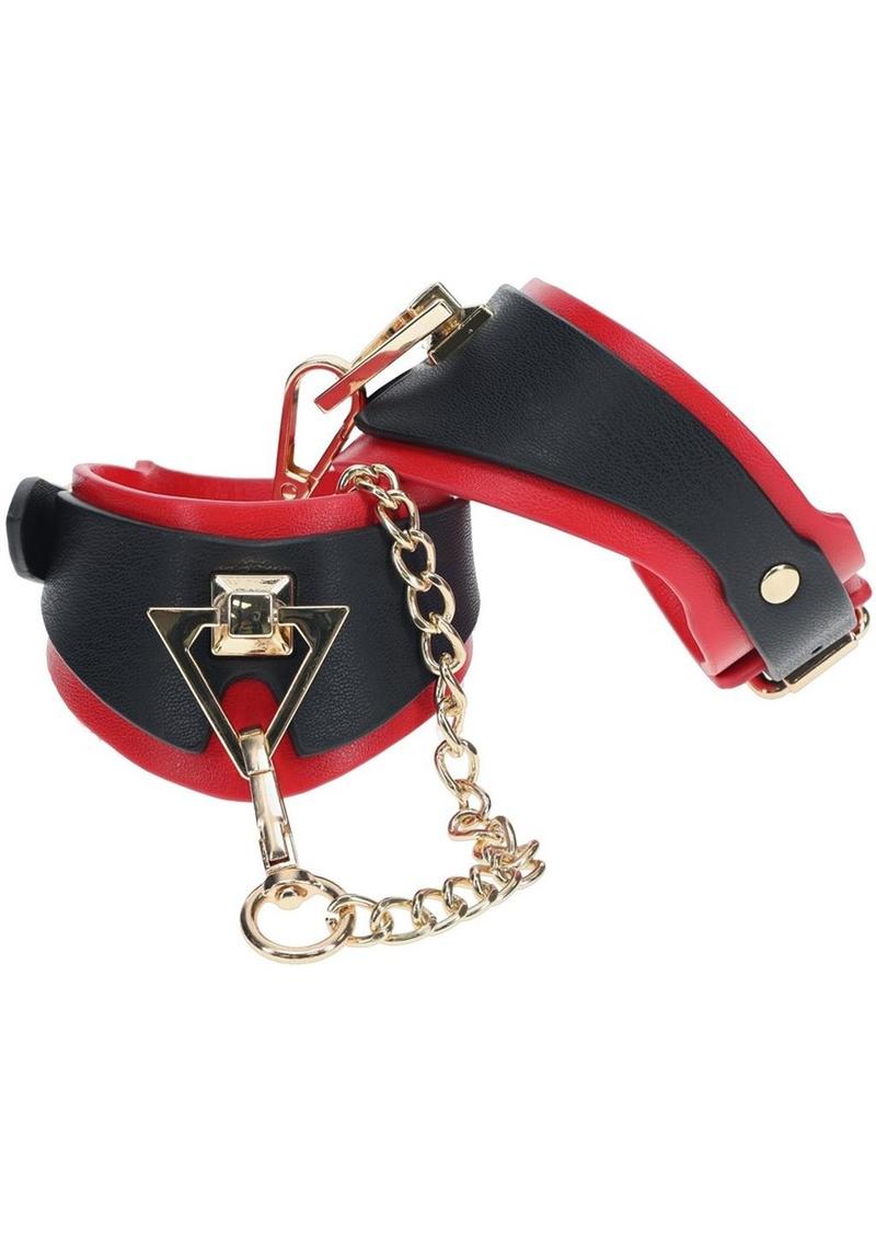 Ouch! Milan Collection Handcuffs - Black/Red