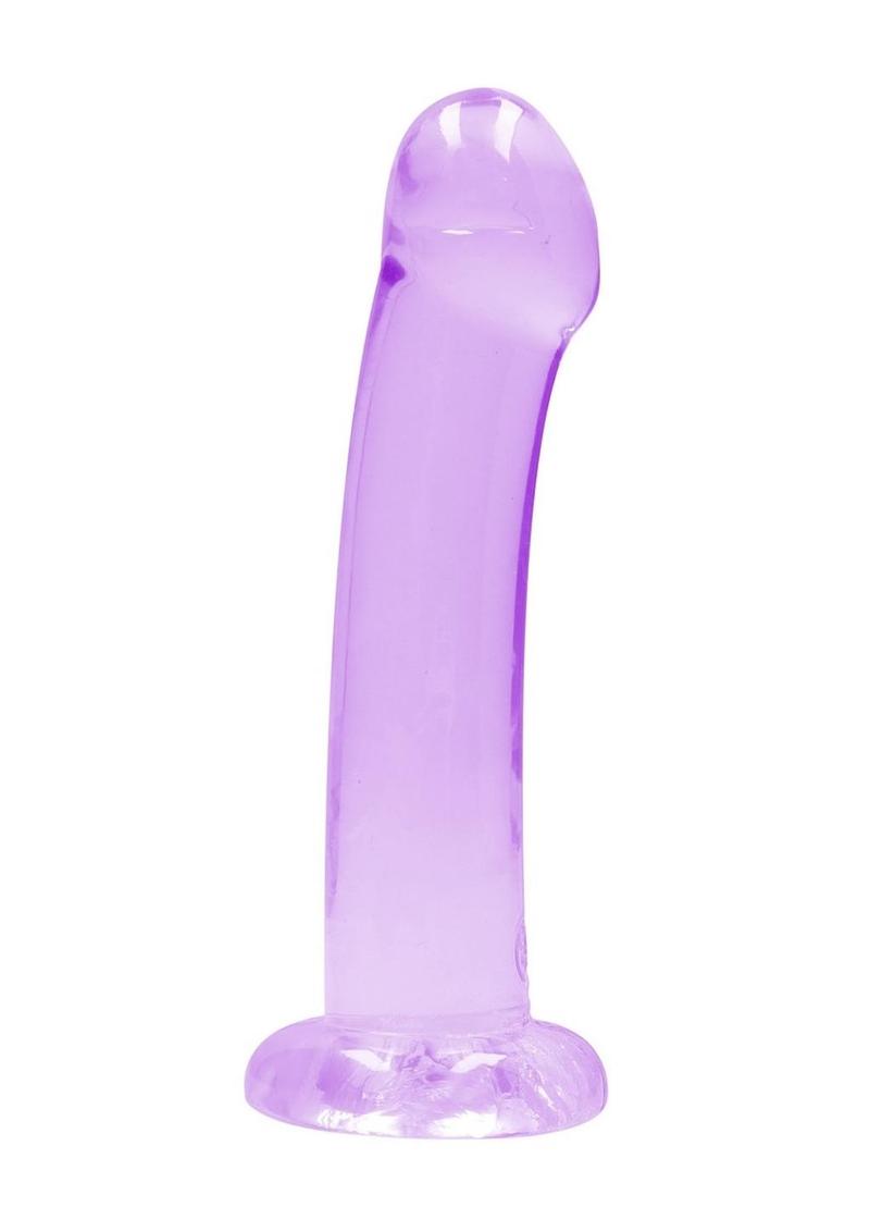 RealRock Crystal Clear Non Realistic Dildo with Suction Cup 6.7in - Purple