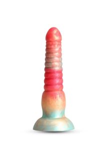 Colours Stacked Silicone Dildo 6in - Red/Gold